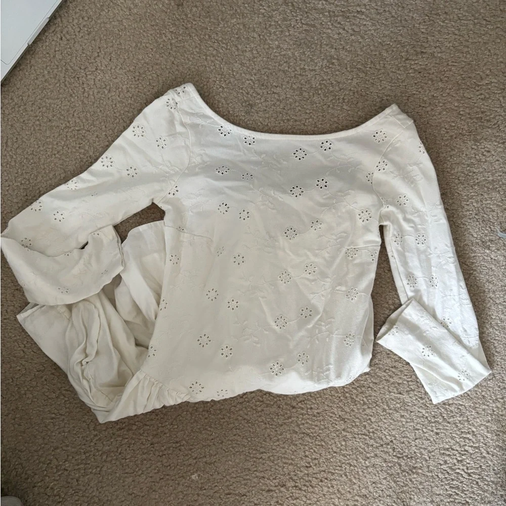 Free People Elegant White Eyelet Dress - Picture 3 of 5